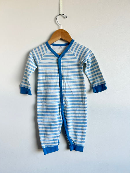 Reflex Blue and White Merino Blend Romper • 9-18 months (74cm)