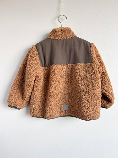 Wheat Cozy Anorak Style Pullover Cotton Lined Sweater • 4-6 years