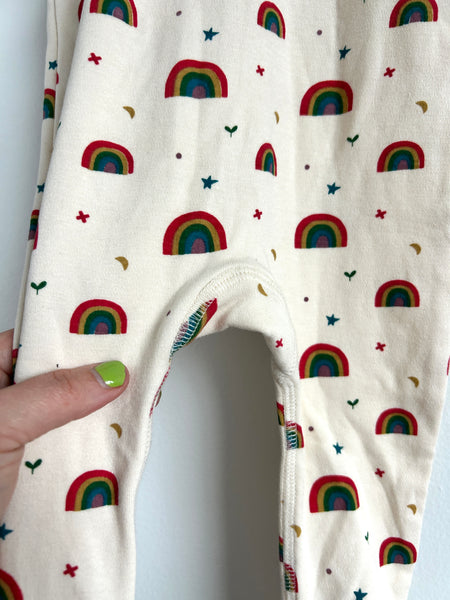 Parade Organics Short Sleeve Rainbow Cotton Zip Romper • 3-6 months