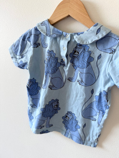 Mini Rodini Lion Peter Pan Collar T-Shirt • 18 months - 3 years