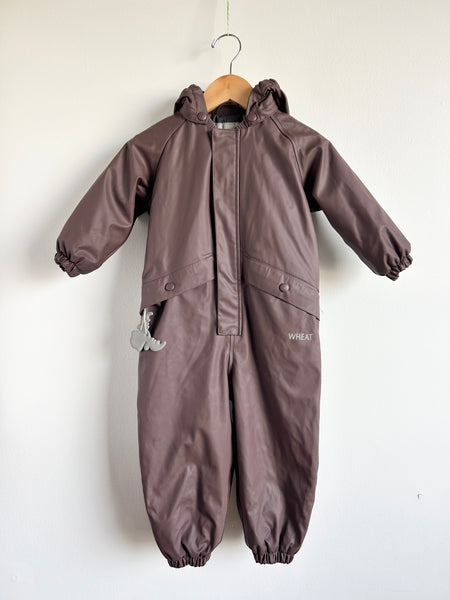 Wheat Purpley Brown Quilted Insulated Rainsuit • 18 months - 3 years