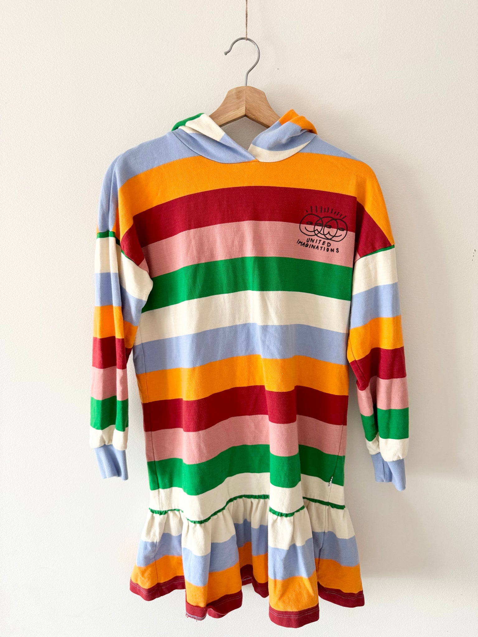 Molo Striped Rainbow Dress • 12-14 years