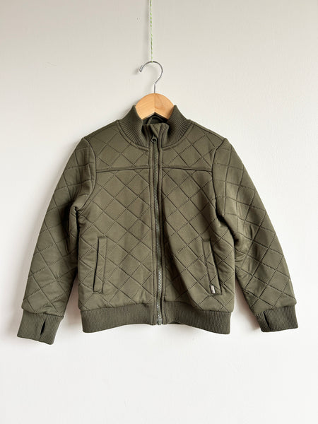 Wheat Olive Green Fleece Lined Quilted Jacket • 5-6 years