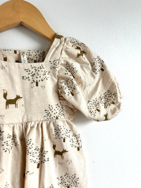 Rylee and Cru Puff Sleeve Fox Dress • 6-18 months