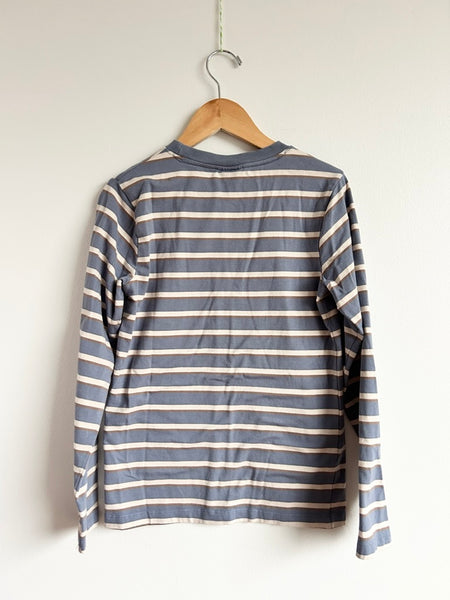En Fant Striped Blue and Cream Long Sleeve Top • 8-10 years