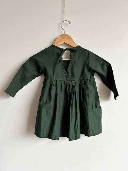 Nest and Nurture Green Long Sleeve Cotton Dress • 2 years
