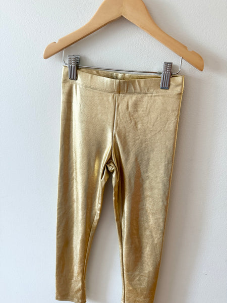 H&M Gold Lamé Leggings • 6-7 years