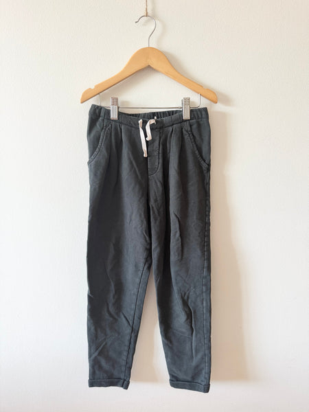 Gray Label Blue Cotton Joggers with White Drawstring • 7-9 years