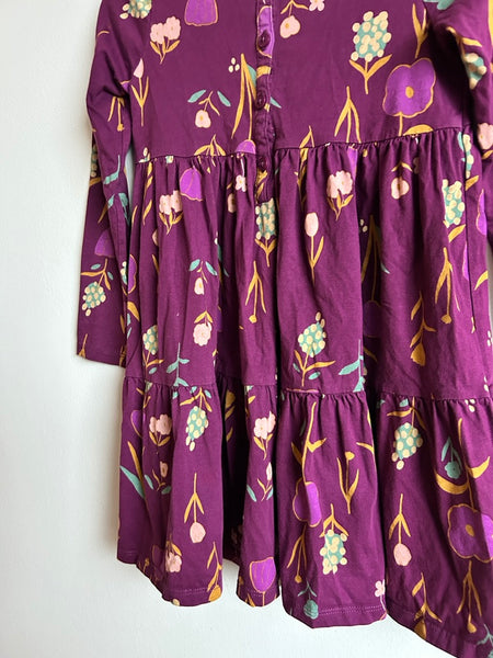 Tea Collection Purple Floral Dress with Buttons • 5-6 years