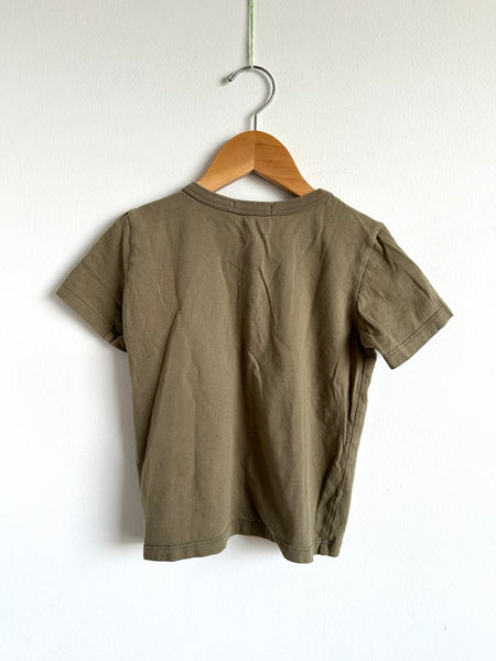 Petits Vilains Brown Olive Cotton T-Shirt • 4-5 years