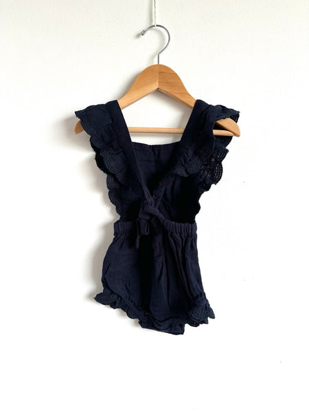 NEW Jamie Kay Navy Tie Romper • 1 year