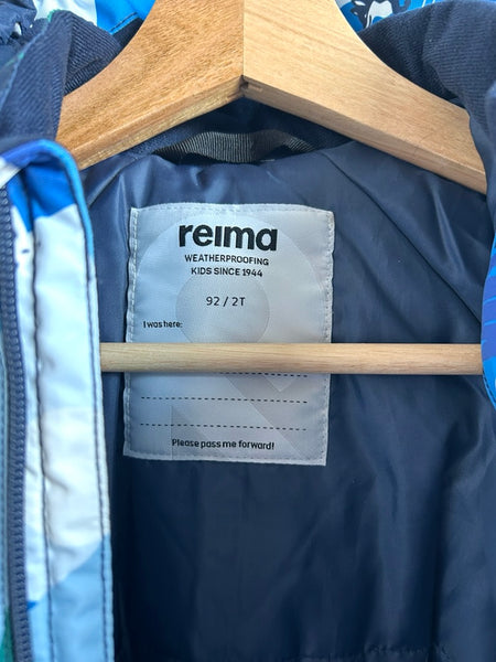 Reima Puhuri Waterproof Blue Snowsuit with Foxes • 2-3 years