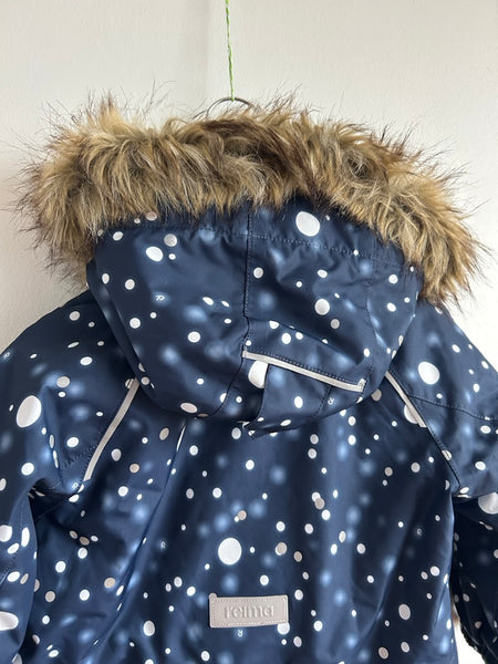 NEW Reima Blue and White with Faux Fur on Hood Snowsuit • 4 years (104cm)