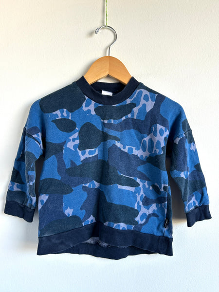 Bonds Blue Camo Crew Neck • 18-24 months