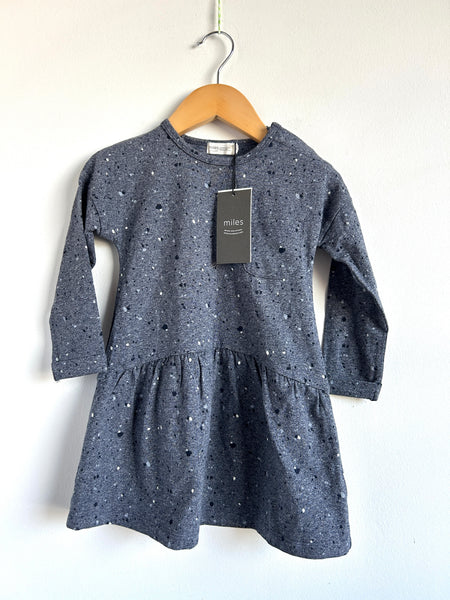 NEW Miles Grey Paint Splatter Peplum Dress • 24 months