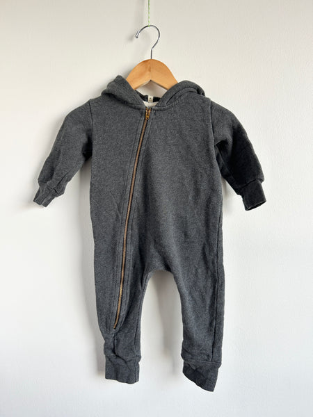 Mini Mioche Grey Plush Biker Romper • 6-12 months