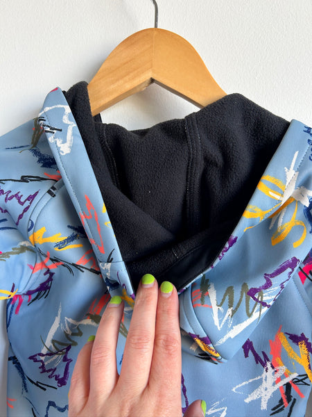 Burton Zip Up Blue Squiggle Hooded Sweater • 2-3 years