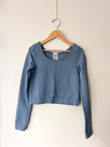 Athleta Girls Crop Blue Top • 8-10 years *