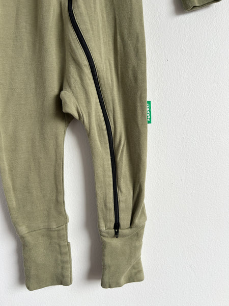 Parade Green Long Sleeve Cotton Romper • 6-12 months