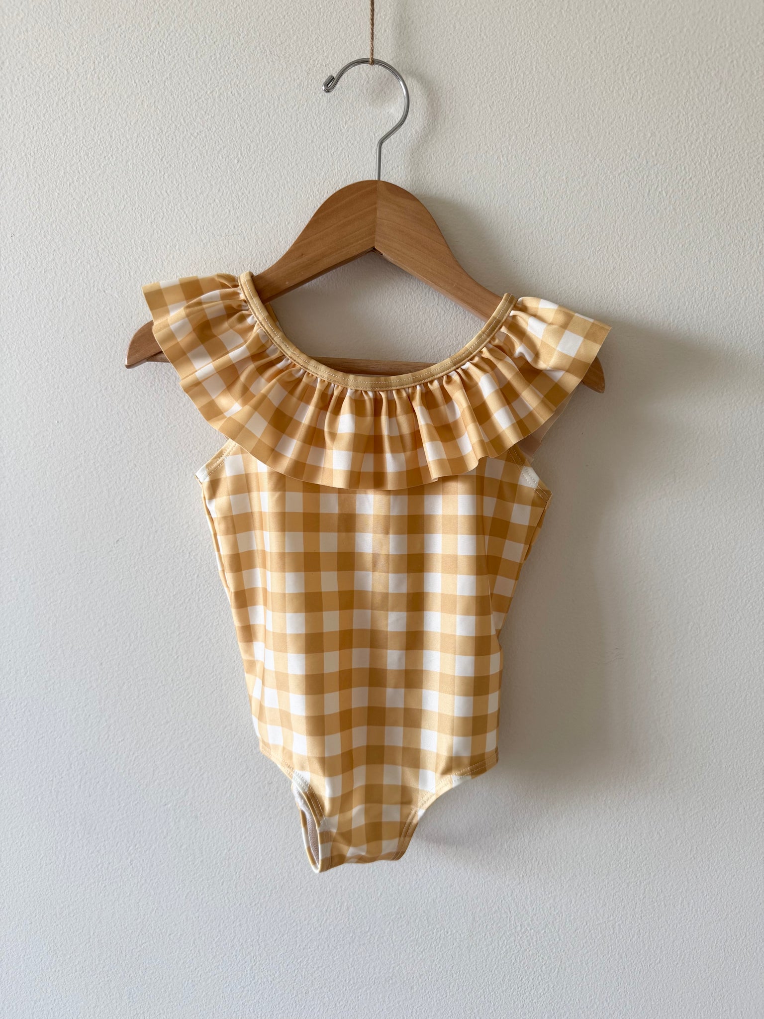 H&M Yellow Gingham Swimsuit • 18-24 months