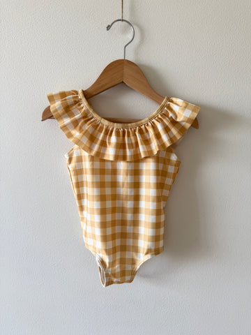 H&M Yellow Gingham Swimsuit • 18-24 months