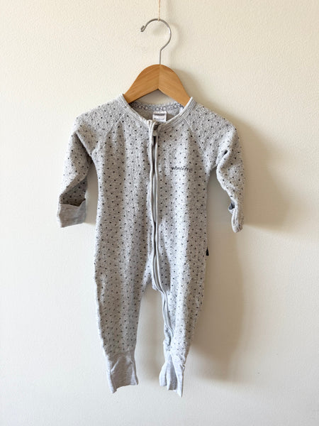 Bonds Fuzzy Terry Grey Polka Dot Wondersuit • 6-12 months