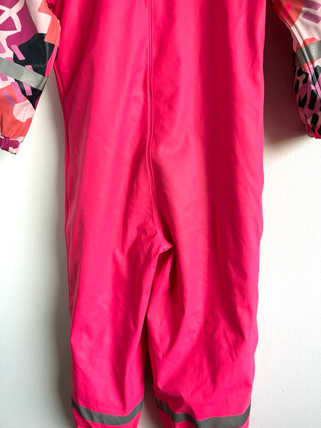 Reima Pink and Patterned Rainsuit • 3-4 years (98cm)