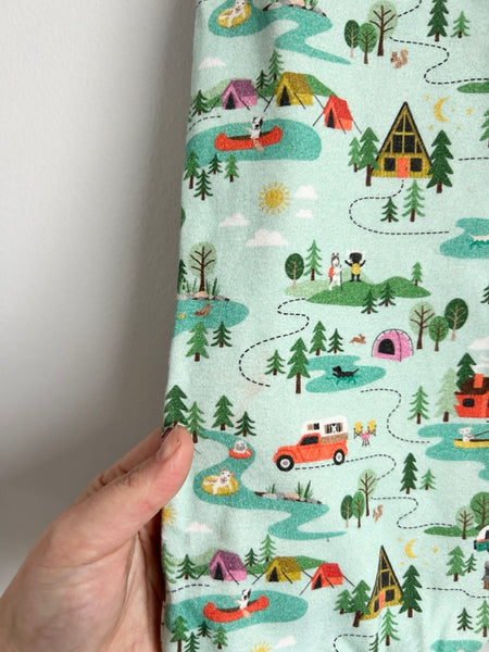 Handmade Green Camping Tank Romper • 2-3 years