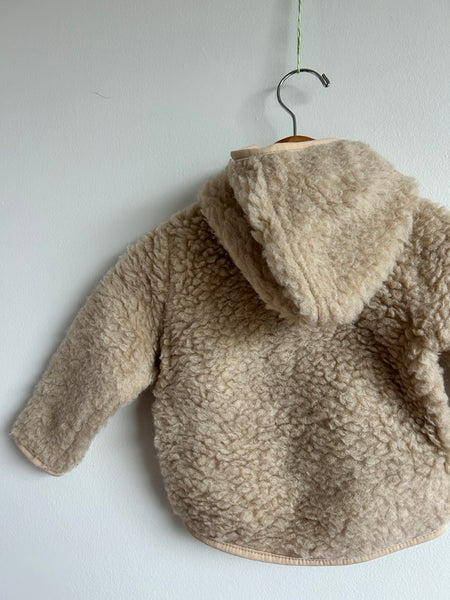 Alwero Wool Zip Up Cream Hoodie Jacket • 1-2 years (xxs)