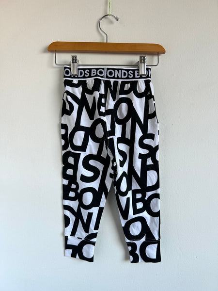NEW Bonds Black and White BONDS Print Pants • 18-24 months