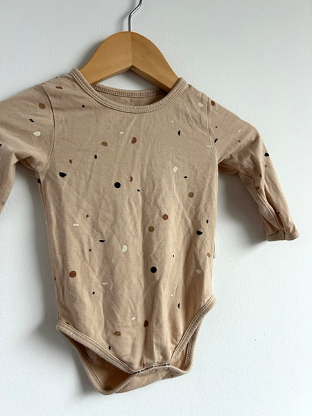 Bam Loves Boo Long Sleeve Brown Onesie • 6-12 months