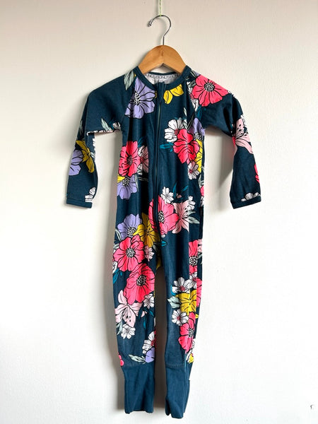 Bonds Navy Floral Wondersuit • 18-24 months