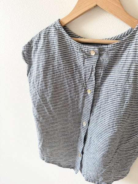 Petits Vilains Striped Linen Top • 7-9 years