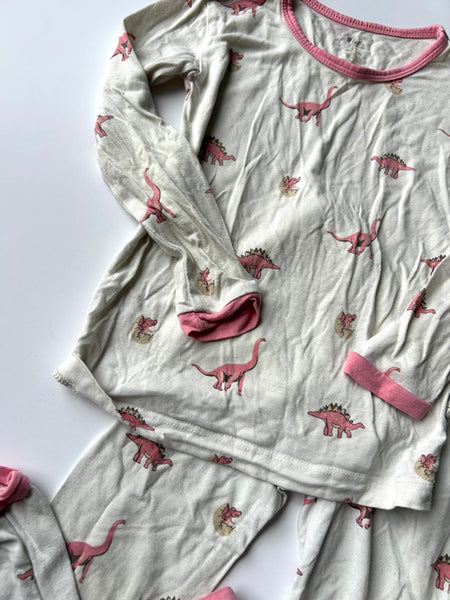 Kyte Pink and White Dinosaur Jammies • 2 years