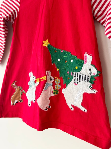 Red Applique Long Sleeve Dress • 1-2 years *