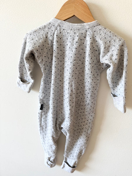 Bonds Fuzzy Terry Grey Polka Dot Wondersuit • 6-12 months