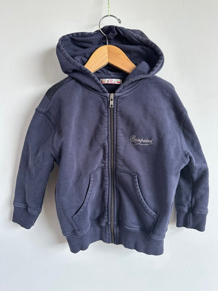Bonpoint Zip Up Navy Hoodie • 3-4 years (104cm)