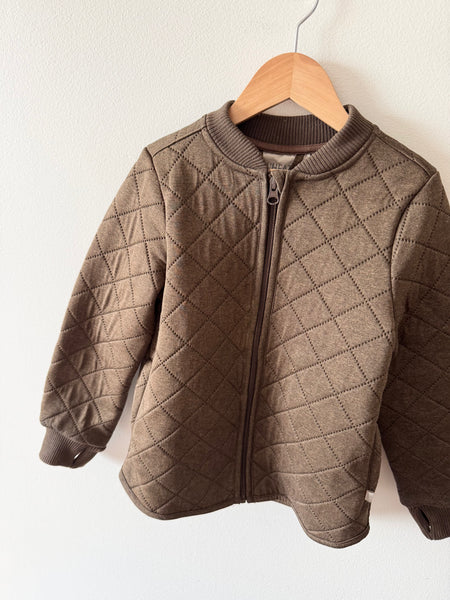 Wheat Browny-Greeny Quilted Thermo Jacket • 6-7 years