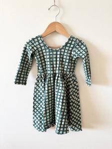 Alice and Ames Blue Checkered Long Sleeve Dress • 3-4 years