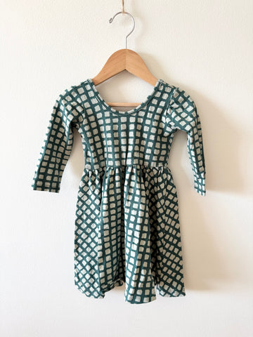 Alice and Ames Blue Checkered Long Sleeve Dress • 3-4 years
