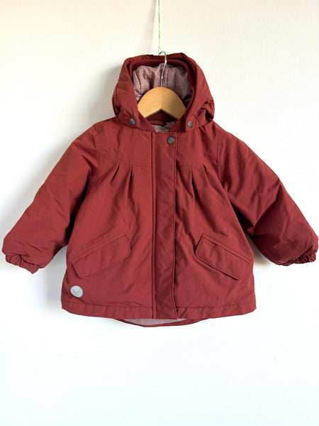 Wheat Maroon and Floral Lined Jacket • 18 months