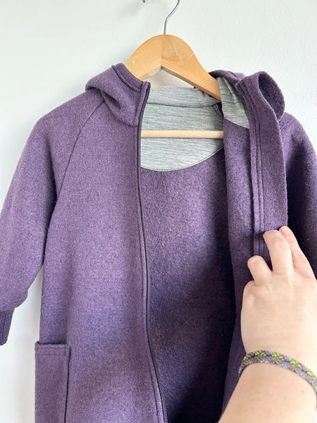 NEW Disana Purple Boiled Wool Zip Bunting Suit • 1-2 years