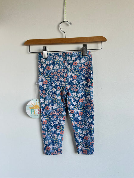 NEW Little Sleepies Blue Floral Leggings • 18-24 months