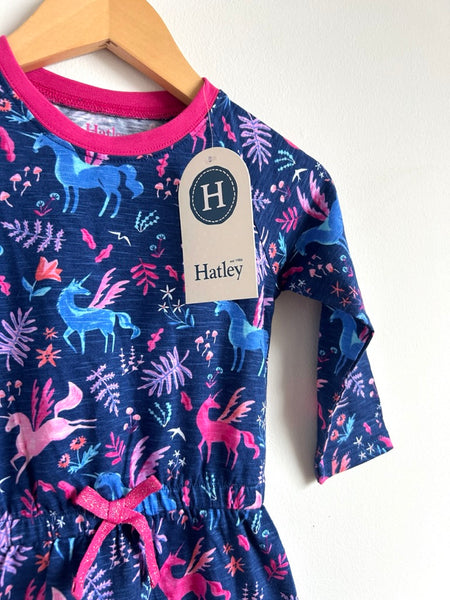 NEW Hatley Cotton Long Sleeve Unicorn Dress • 2-3 years