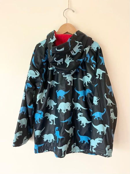 Hatley Dinosaur Lined Blue Rainjacket • 7-8 years