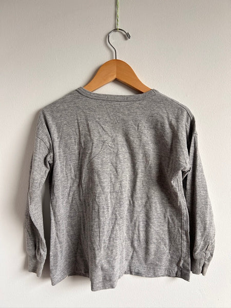 Petits Vilains Long Sleeve Grey Shirt • 4-5 years