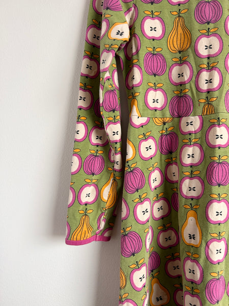 Villervalla Produce Green Long Sleeve Dress • 7-9 years (134cm)