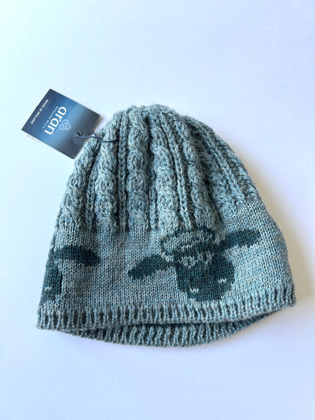 NEW Aran Woolen Mills x Shaun the Sheep Blue Wool Toque • 6-12+ years