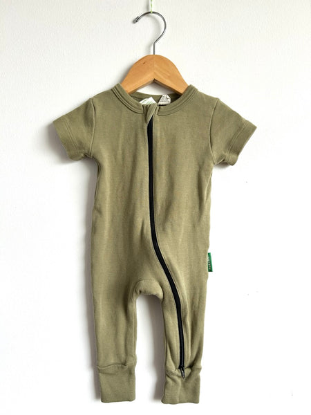 Parade Organics Short Sleeve Green Romper • 3-6 months