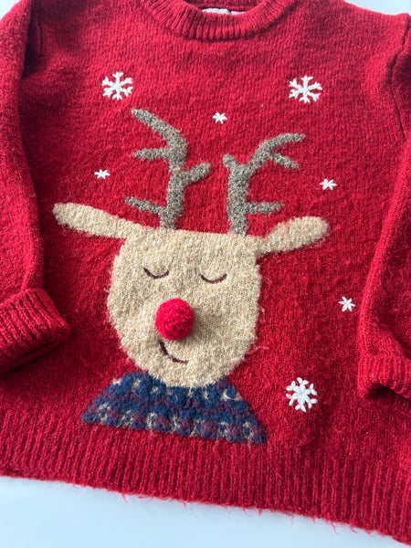 Zara Reindeer Christmas Sweater • 4-5 years